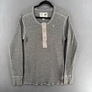 Roots x Tom Thomson Long Sleeve Thermal Mens M Gray Canada Outdoor Cotton Blend